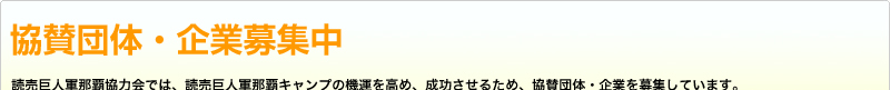 協賛団体・企業募集中